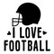 I love Football Decal Sticker for tumblers walls cars trucks windows wood metal plastic plates cups christmas gifts product 1